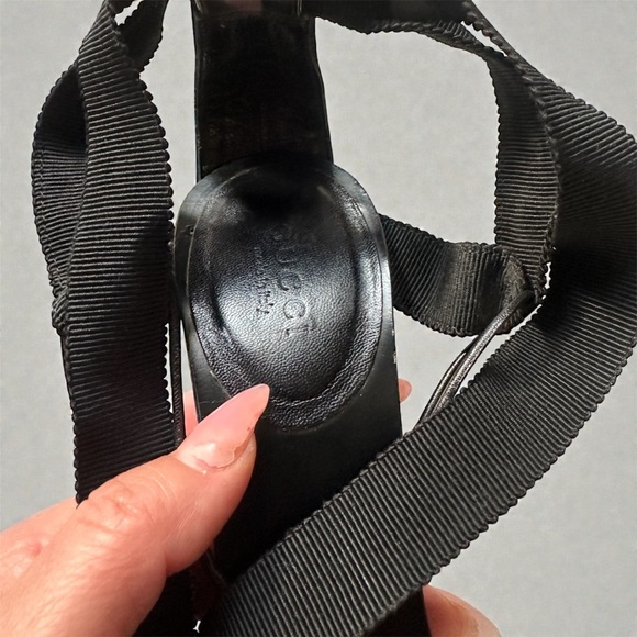 Gucci Tom Ford runway collectible 2002 grosgrain ribbon ankle wrap heels sz 36.5 - Picture 14 of 16